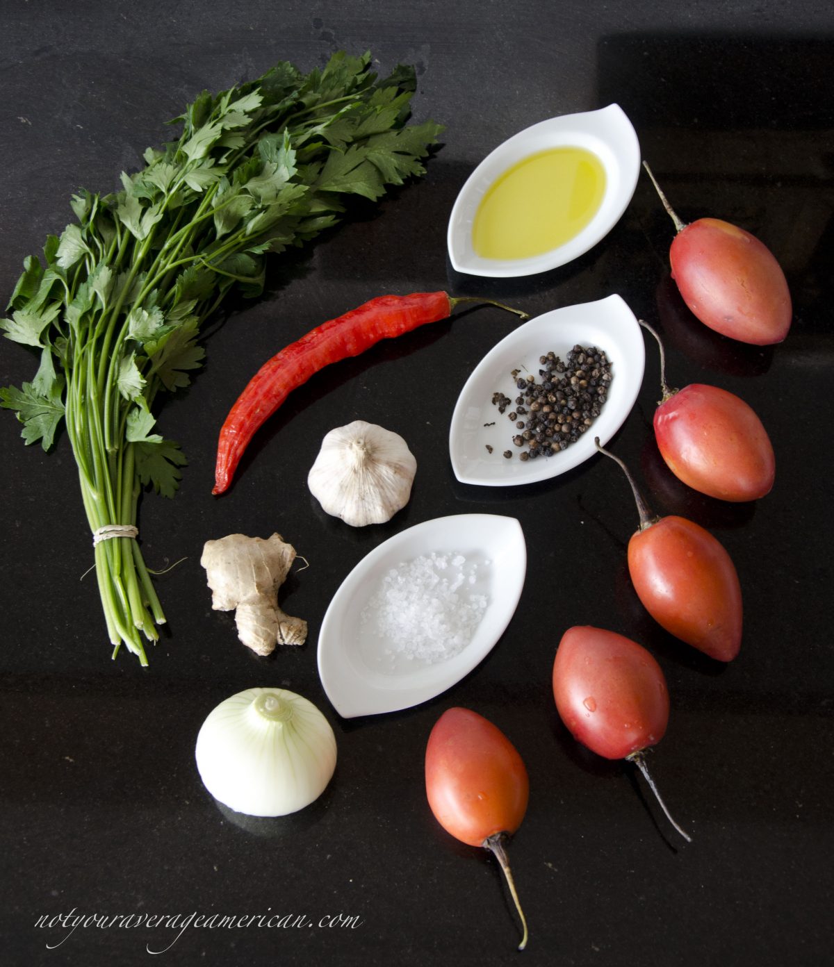Ingredients for Ecuadorian Hot Sauce with Ginger Ingredients for Ecuadorian Hot Sauce with Ginger