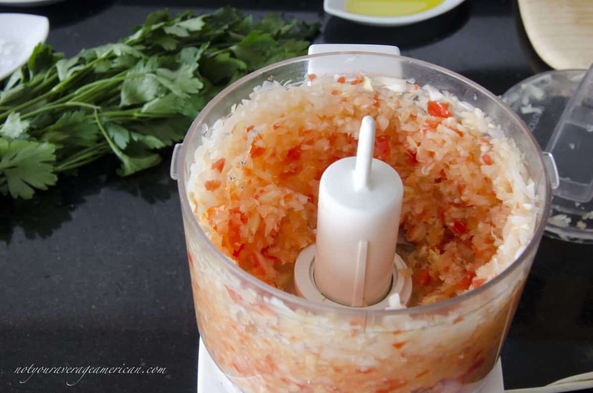 Chopped onion, garlic, ginger, and hot pepper, Ecuadorian Hot Sauce with Ginger Chopped onion, garlic, ginger, and hot pepper, Ecuadorian Hot Sauce with Ginger