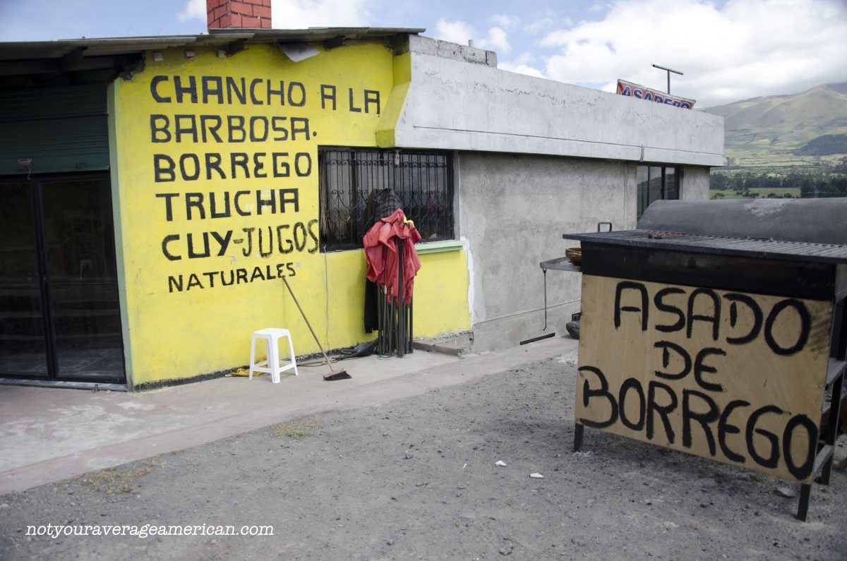 On the right hand side of the highway, just as you're going up hill past the toll booth after Machachi, sits a small, unassuming restaurant, Cuencano Sabor.