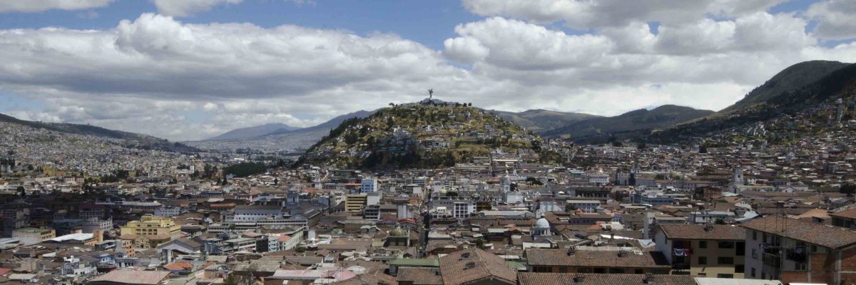 Quito with view of the Panecillo, from La Basilica del Voto Nacional Quito with view of the Panecillo, from La Basilica del Voto Nacional