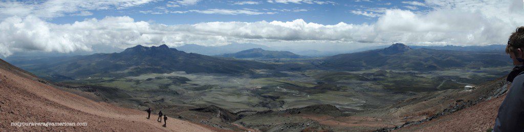 This panorama is stitched from multiple photos. The view is found about halfway between the glacier and the Refugio but on a higher trail that the one we walked out.