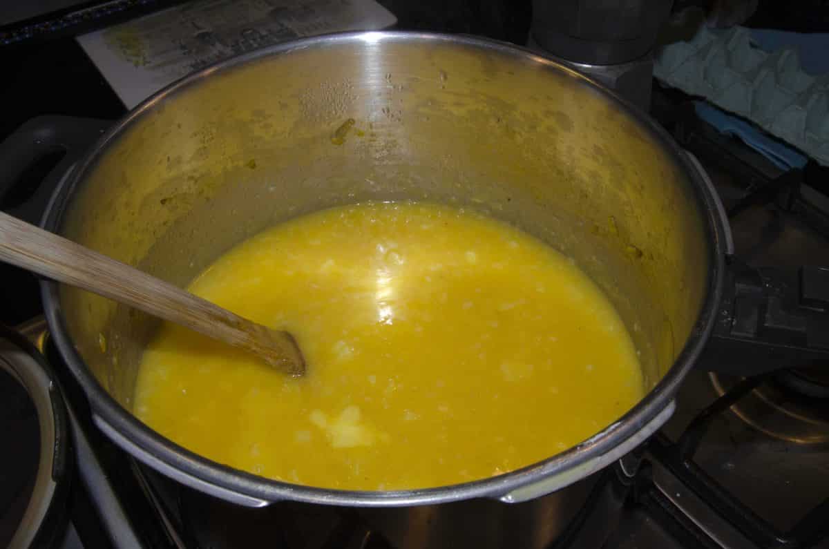 Cook until potatoes fall apart, Locro de Papas, Potato Soup of Ecuador Cook until potatoes fall apart, Locro de Papas, Potato Soup of Ecuador