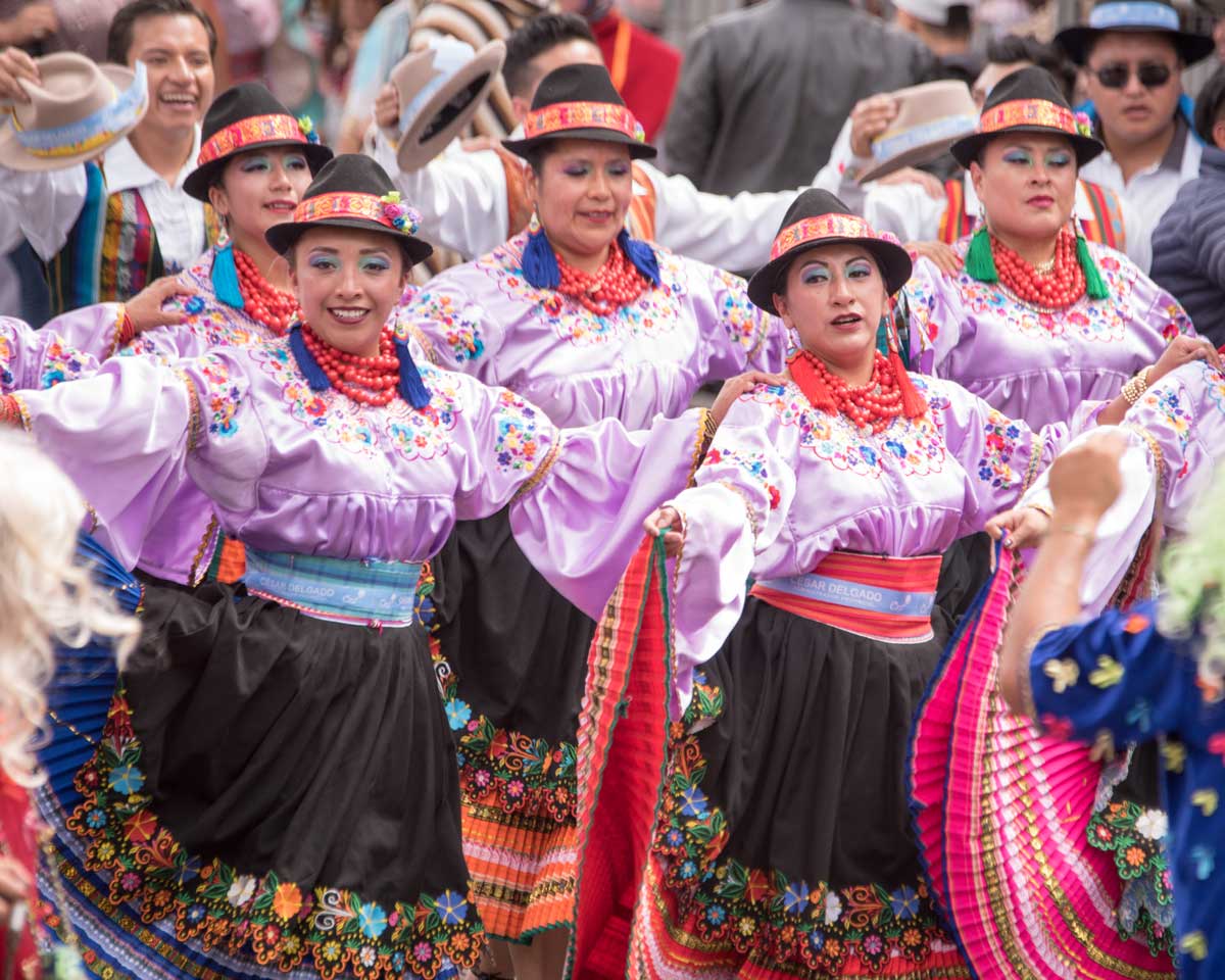 Folk Dancers, Mama Negra, Latacunga, Ecuador | ©Angela Drake Folk Dancers, Mama Negra, Latacunga, Ecuador | ©Angela Drake
