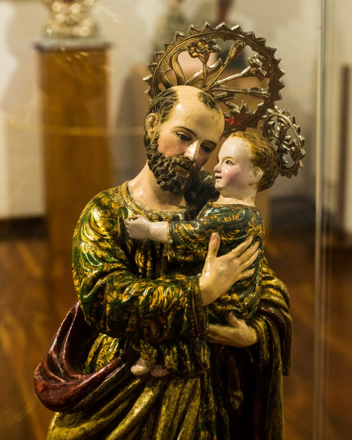 A close-up of one of the treasured "Quito School" wood carvings in the collection. |© Ernest Scott Drake A close-up of one of the treasured "Quito School" wood carvings in the collection. |© Ernest Scott Drake